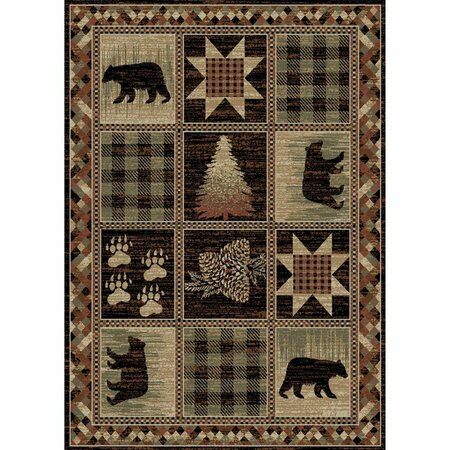 SLEEP EZ 2 ft. 2 in. x 7 ft. 7 in. Hearthside Hollow Point Area Rug - Brown SL3636289